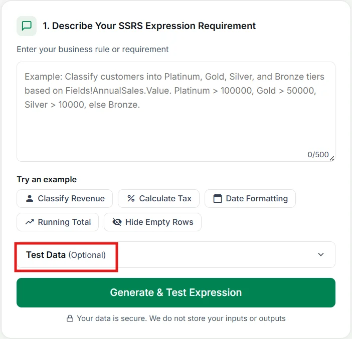 Test data