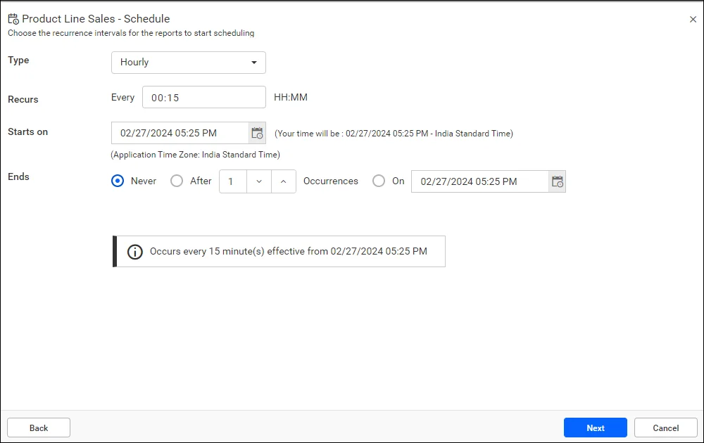 Configuring the recurrence interval