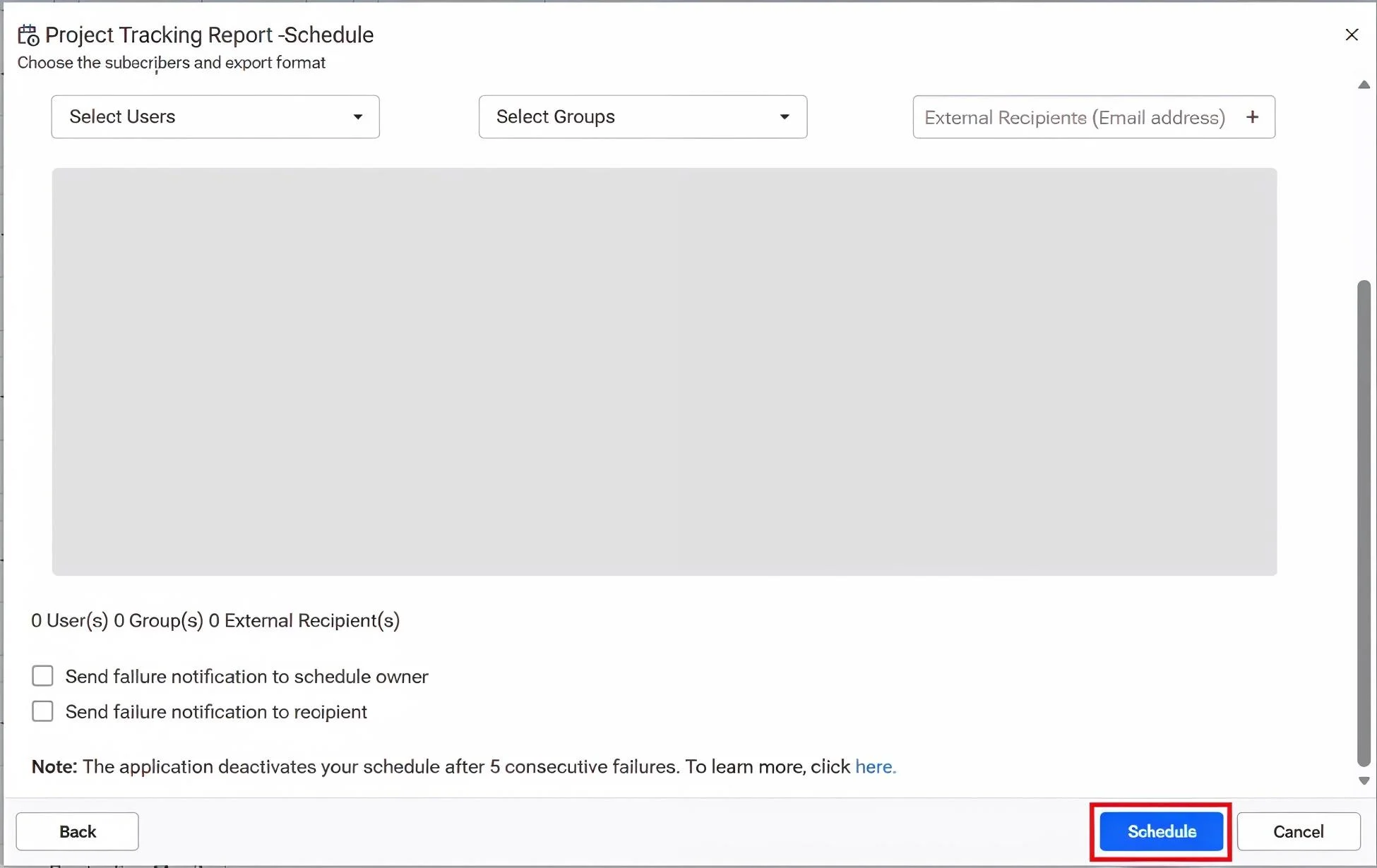 Schedule the report