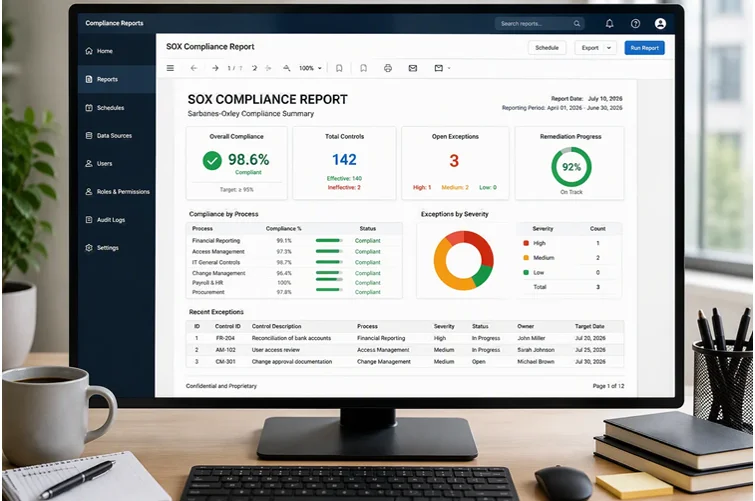Pixel-perfect compliance report generated with compliance reporting software