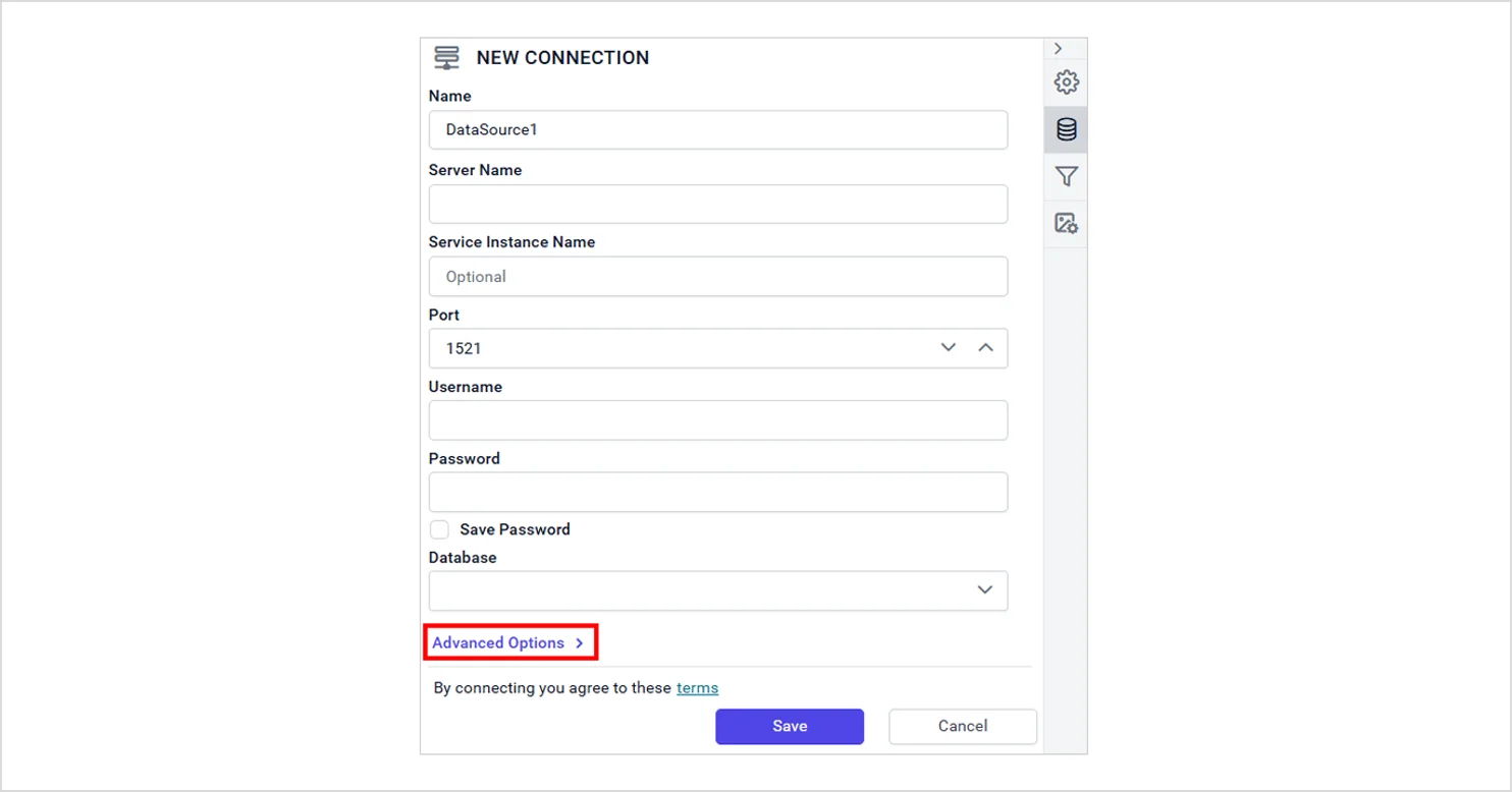 Connect Oracle Data to RDL Report