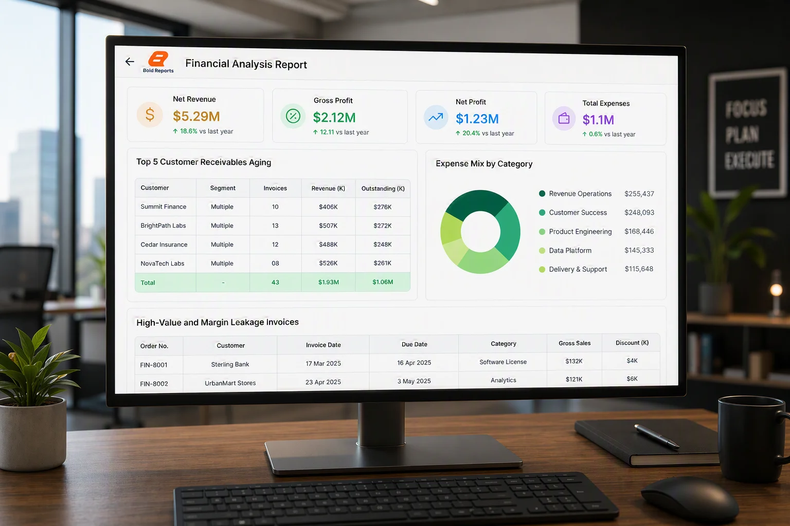 Bold Reports financial reporting sample