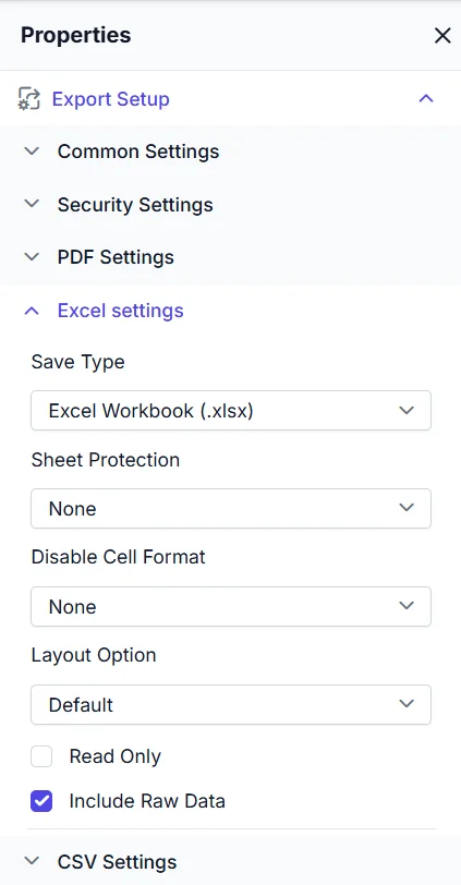 CSV Settings