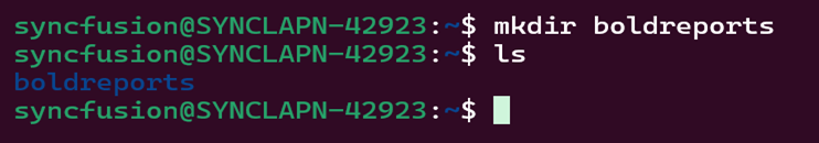 create a folder named bold reports
