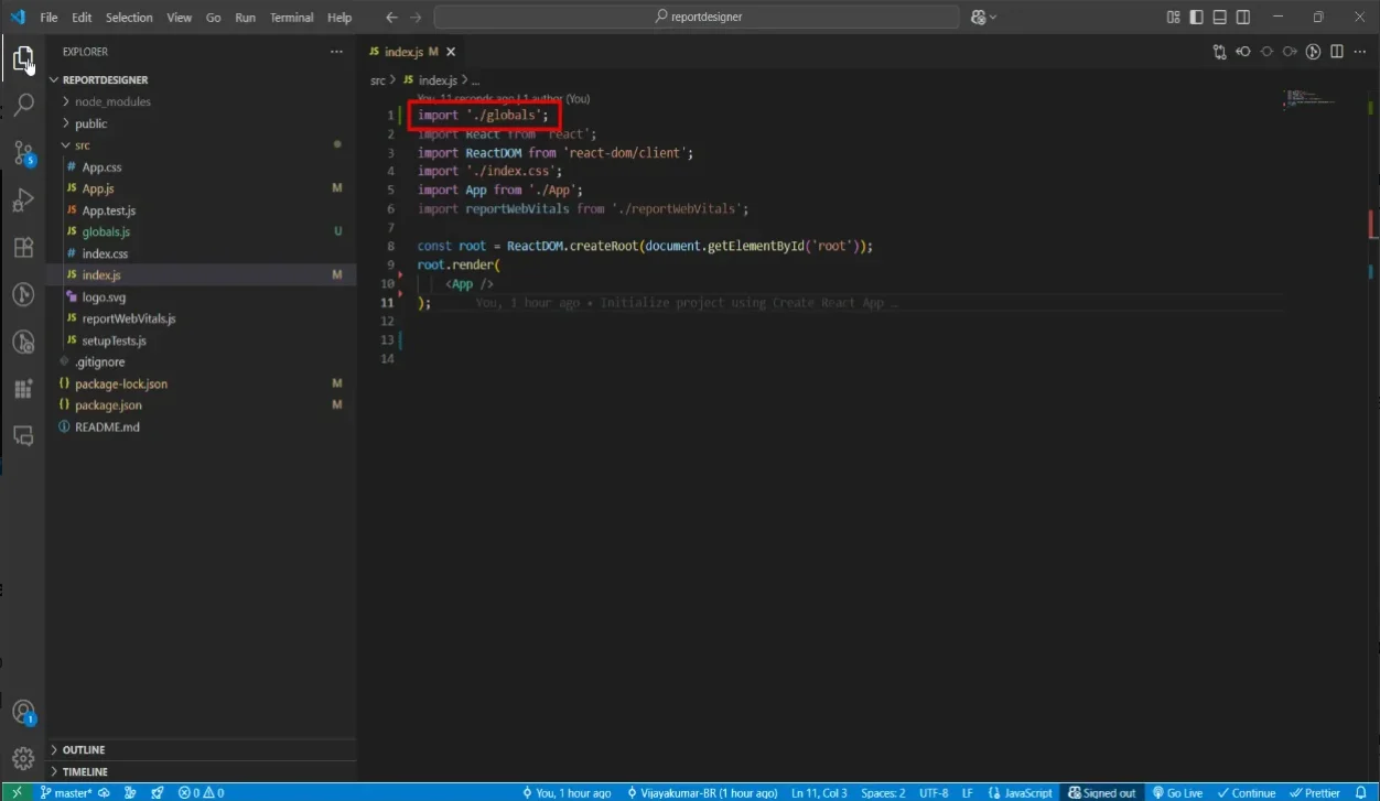 Importing globals