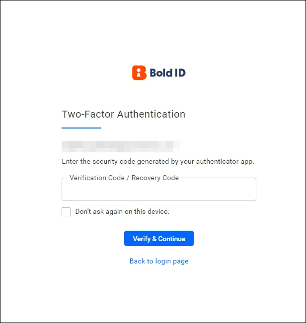 Two factor authentication