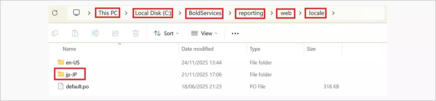 Create a locale folder using the correct language code format
