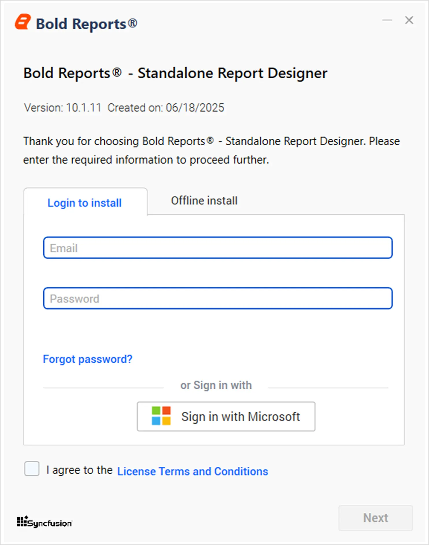 Installer Sign-in