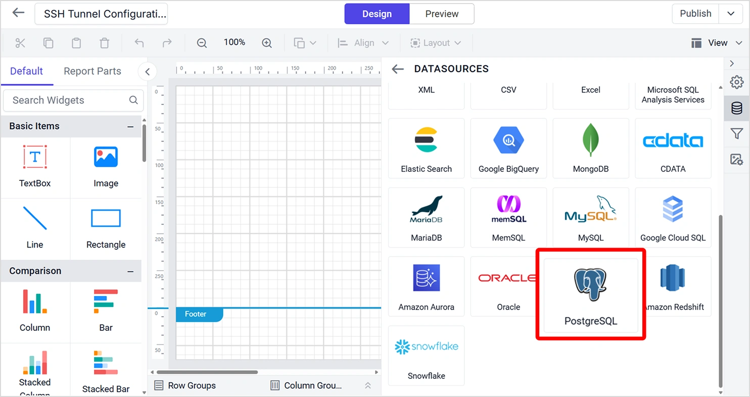 Selecting a Data Source type