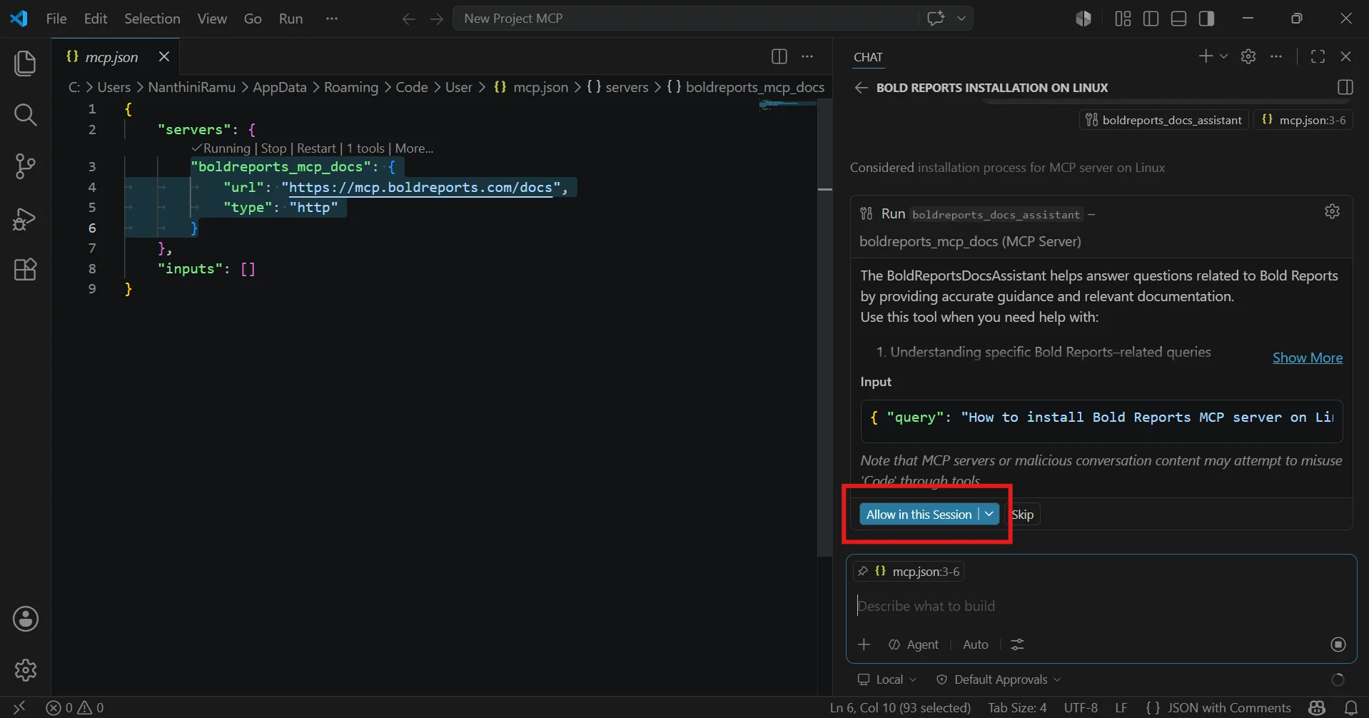 MCP Server Searching Bold Reports Documentation