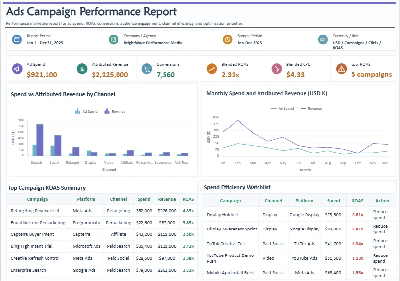 Ads Campaign Performance Report