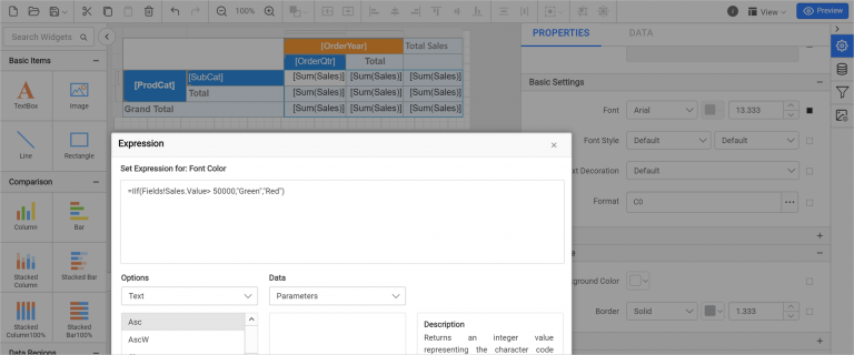 Conditional expression to apply font color