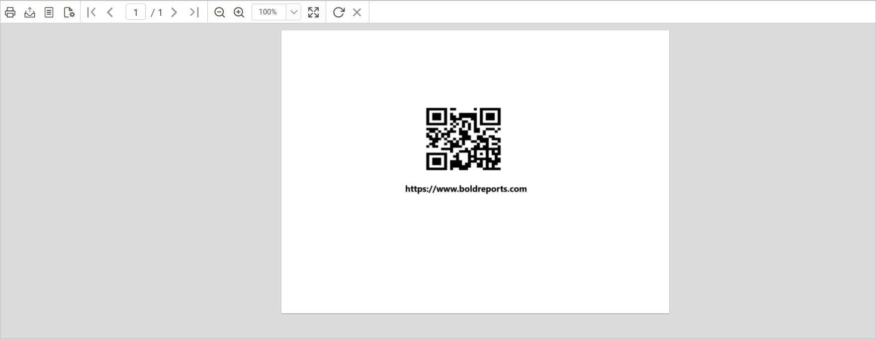QR Barcode report item in preview