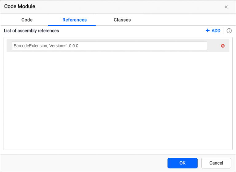 Add assembly reference in Code Module