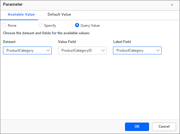 Assign parameter values to parameter