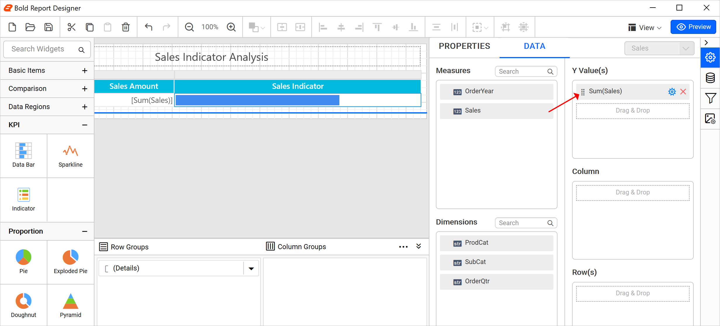 Configuring data for data bars