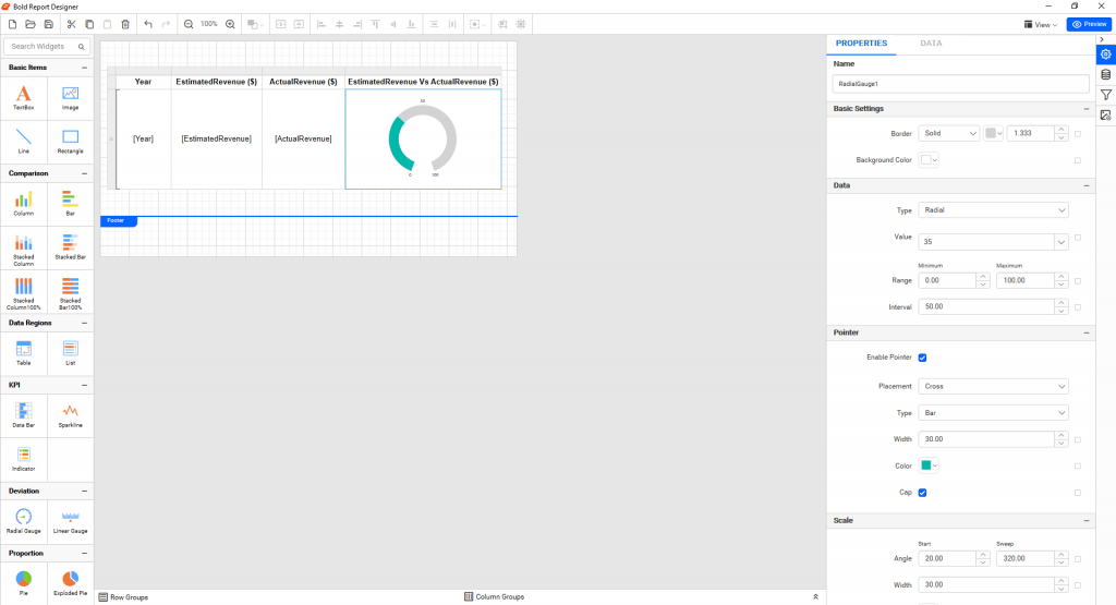 Radial type configuration