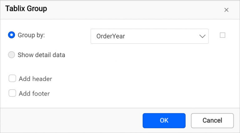 Create OrderYear group