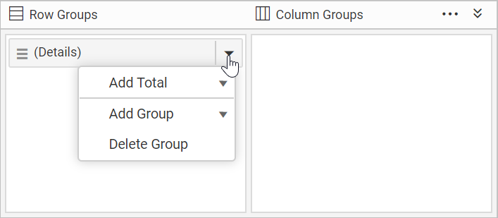 Grouping menu