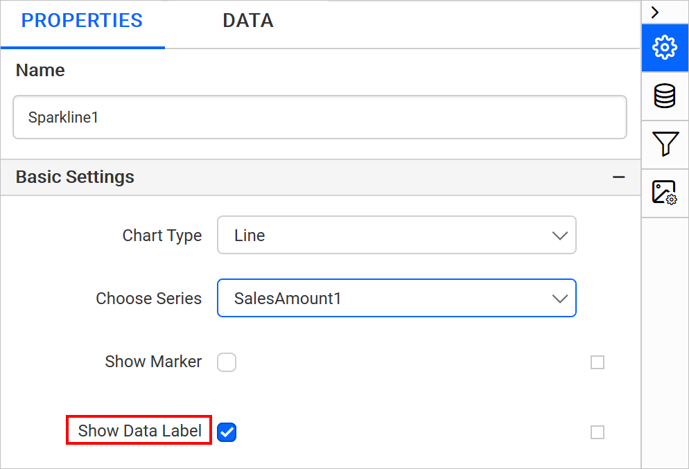 Enable data label property