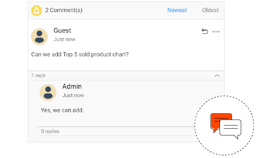Collaborate with other users by commenting on reports