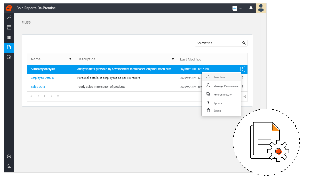 Manage files and share with users or groups