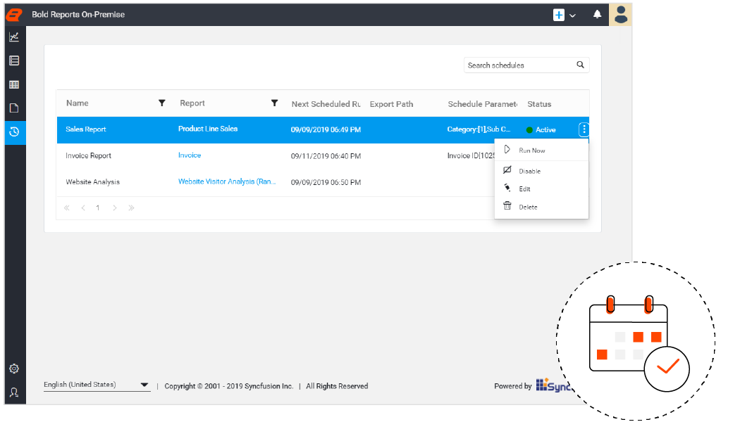 Scheduling view is a centralized place to view and manage scheduled tasks 
