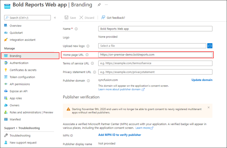 Configure branding