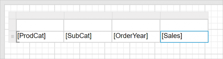 Assign data fields in other cells