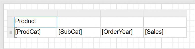 Header text assigned in cell
