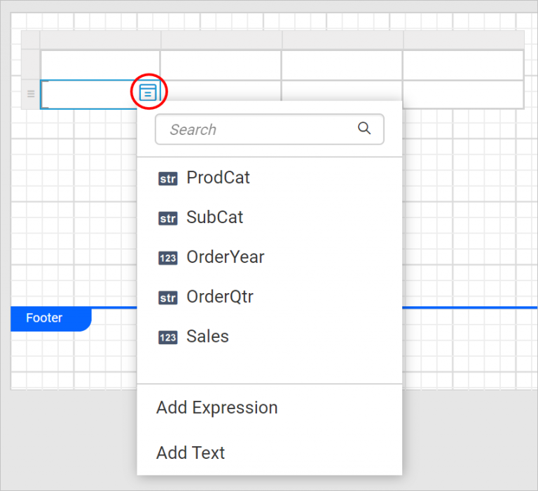 Data assign menu