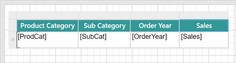 Formatting header row