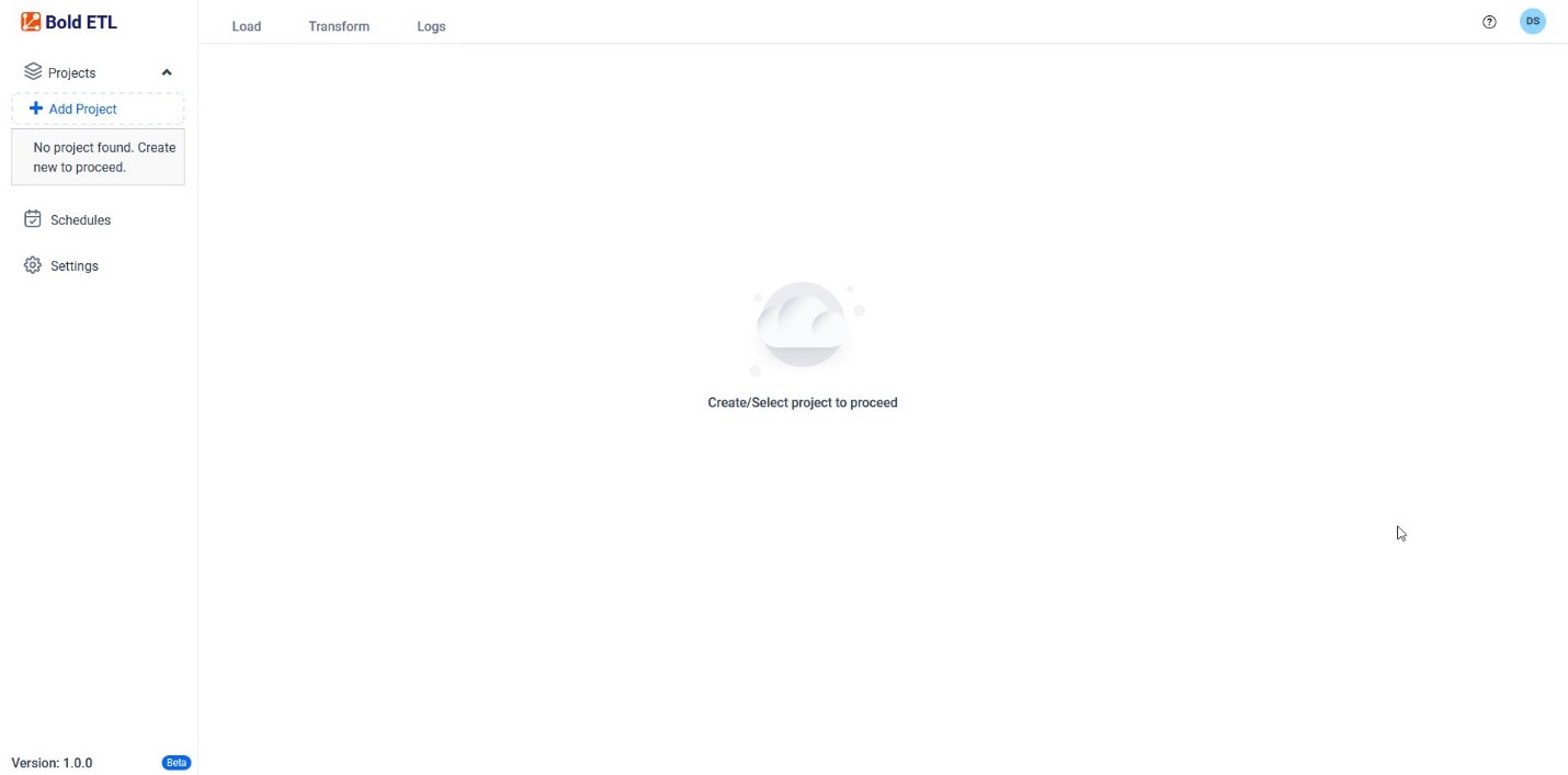 Bold ETL application support UI