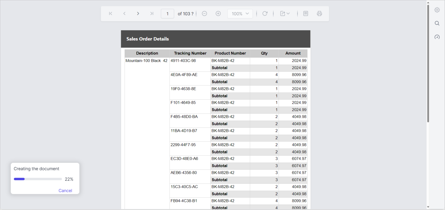  Loading of large data for table group levels with millions of records