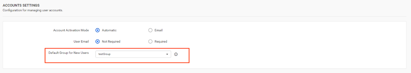Default group user management