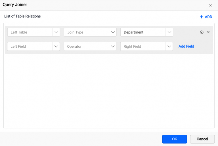 Query joiner dialog