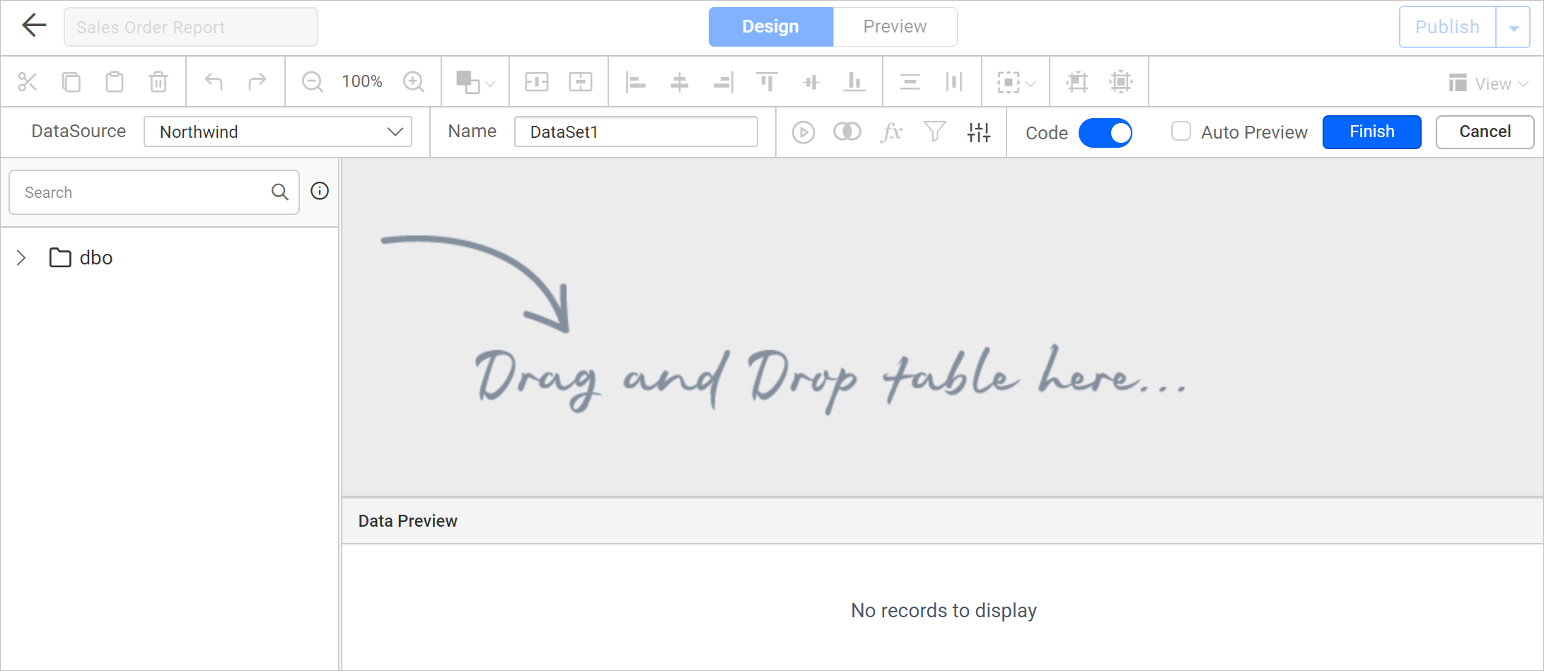 Query Builder-Bold Report Designer