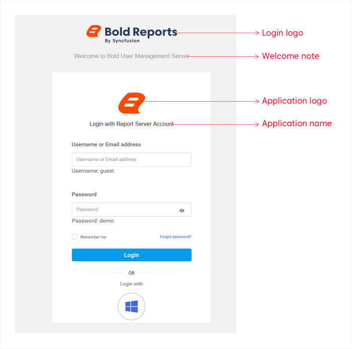 Brand the Login page of Bold Report Server for your organization