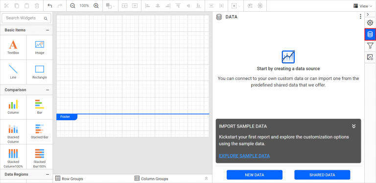 Data pane view
