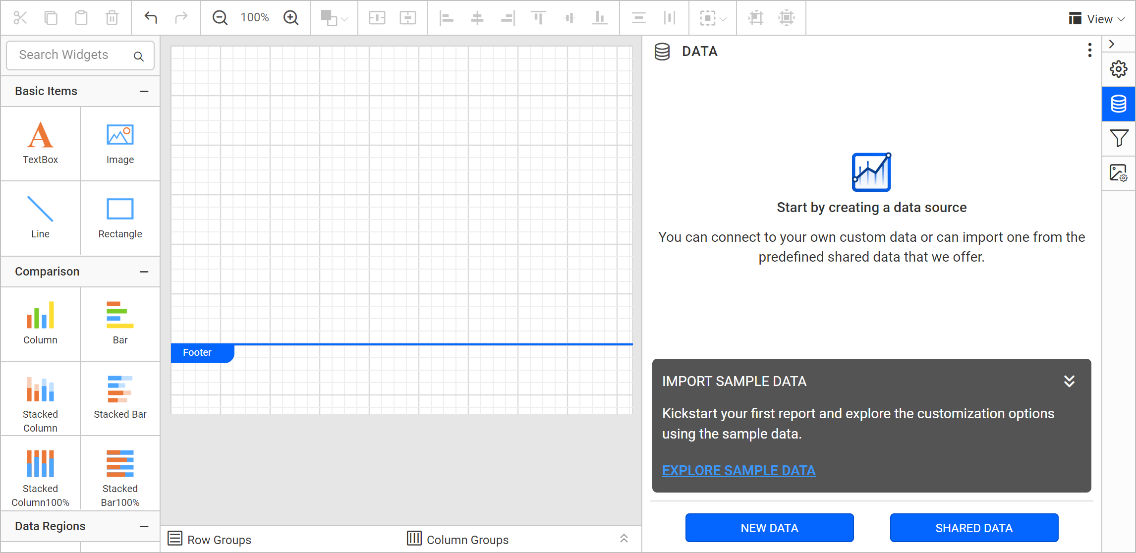 Data pane view