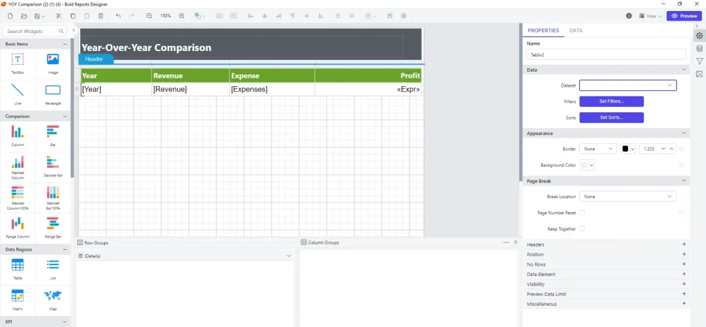 Assign values to table