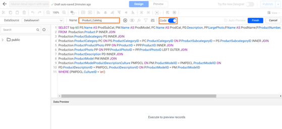 Dataset Query Designer