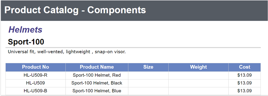 Preview Report