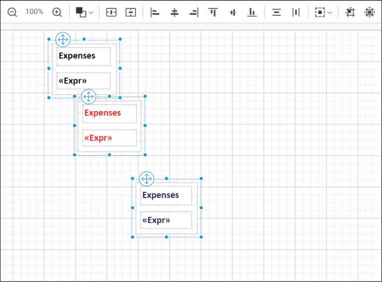 Before Distribute Vertical Align | Reporting Tools