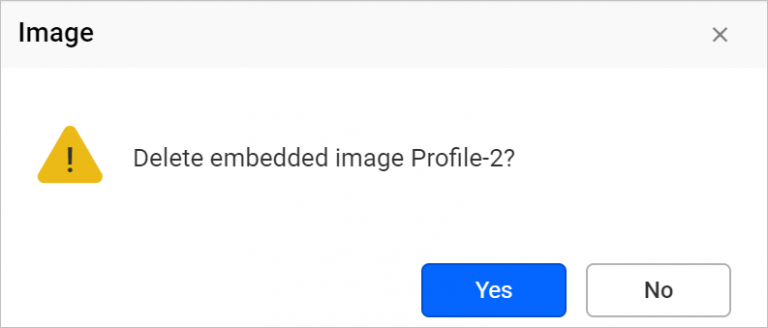 Image delete confirmation