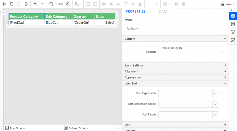 Open cell properties