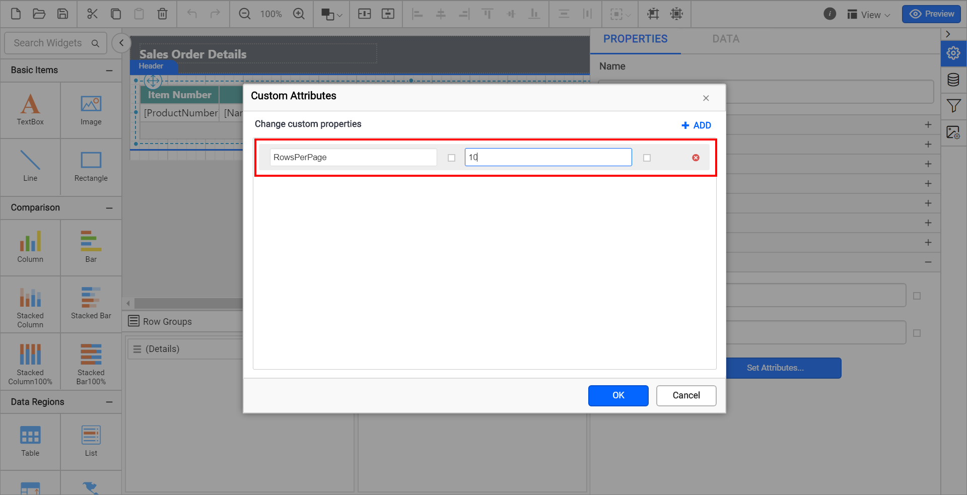 Add RowsPerPage custom property