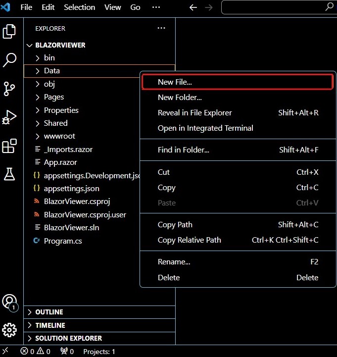 Creating a New File