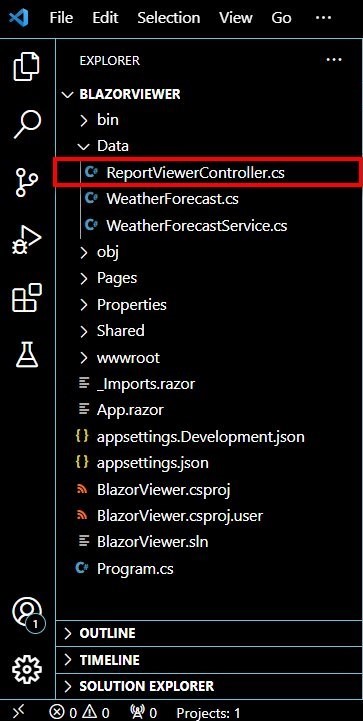 ReportViewerController.cs file created