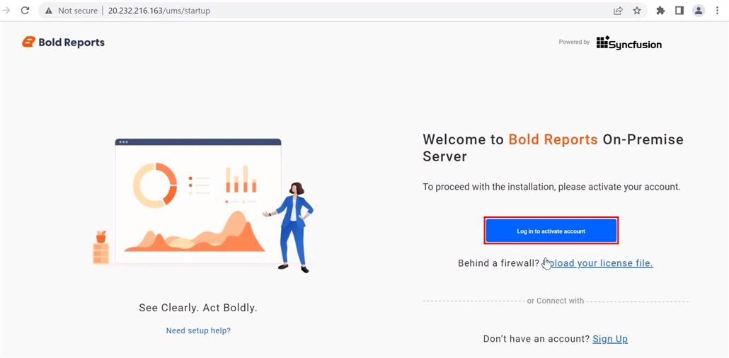 Clicking Log in to Activate Account | Reporting Tools